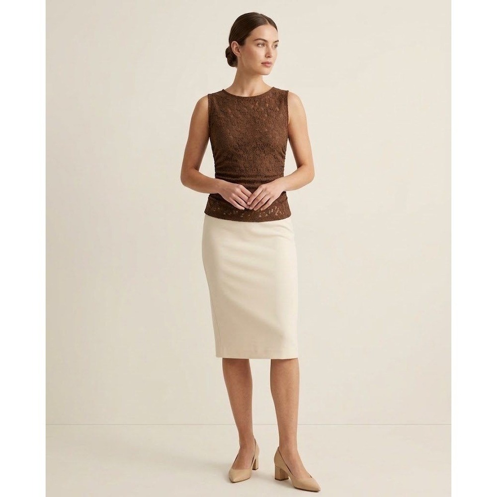 Rose + Olive Womens Brown Lace Ruched Sleeveless Tank Top RN155730 Size XS NWT